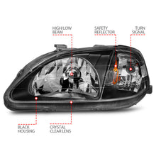 Load image into Gallery viewer, Anzo 1999-2000 Honda Civic Crystal Headlights Black