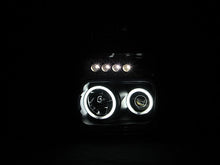 Load image into Gallery viewer, Anzo 2008-2010 Ford F-250 Projector Headlights w/ Halo Black (CCFL)