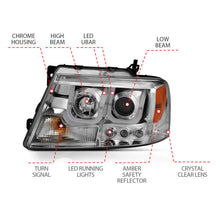Load image into Gallery viewer, Anzo 2004-2008 Ford F-150 Projector Headlights w/ U-Bar Chrome