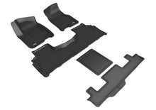 Load image into Gallery viewer, 3D MAXpider 2021 Chevrolet Tahoe / GMC Yukon 7-Seats Kagu 1st 2nd 3rd Row Floormats - Black L1CH09301509