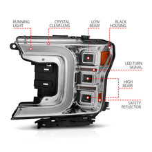 Load image into Gallery viewer, Anzo 18-20 Ford F-150 Full Led Projector Light Bar Style Headlights - Chrome Amber 111521