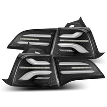 Load image into Gallery viewer, AlphaRex 17-22 Tesla Model 3 PRO-Series LED Tail Lights Jet Black w/Seq Sig 601010 *Discontinued