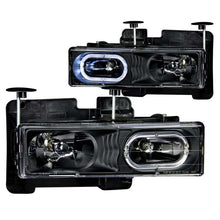 Load image into Gallery viewer, Anzo Black Crystal Halo Headlights 1992-1999 Chevy Suburban