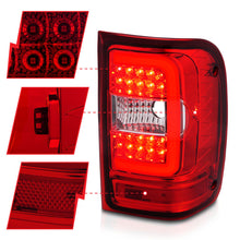 Load image into Gallery viewer, ANZO 2001-2011 Ford  Ranger LED Tail Lights w/ Light Bar Chrome Housing Red/Clear Lens 311393