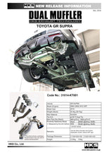 Load image into Gallery viewer, HKS 2019+ Toyota GR Supra w/o OPF Dual Hi-Power Titanium Tip Catback Exhaust 31014-KT001