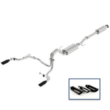 Load image into Gallery viewer, Ford Racing 15-18 F-150 5.0L Cat-Back Touring Exhaust System - Rear Exit Black Chrome Tips M-5200-F1550DTBA