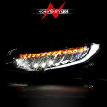 Load image into Gallery viewer, ANZO 16-17 Honda Civic Projector Headlights Plank Style Black w/Amber/Sequential Turn Signal 121527