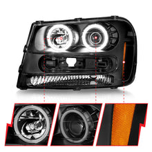 Load image into Gallery viewer, ANZO 02-09 Chevrolet Trailblazer (Will Not Fit 06-09 LT) Projector Headlights w/Halo Black Housing 111572
