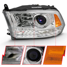 Load image into Gallery viewer, ANZO 2009-2018 Dodge Ram 1500 Projector Plank Style Switchback H.L Halo Chrome Amber (OE Style) 111440