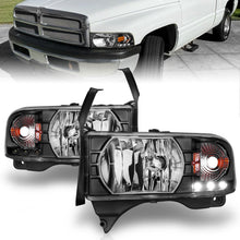 Load image into Gallery viewer, Anzo 1994-2001 Dodge Ram Crystal Headlights Black w/ LED