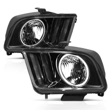Load image into Gallery viewer, Anzo 2005-2009 Ford Mustang Crystal Headlights w/ Halo Black (CCFL)