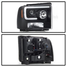 Load image into Gallery viewer, Spyder Ford F250/350/450 05-07 Projector Headlights - Light Bar DRL LED - Black PRO-YD-FS05V2-LB-BK 5084507