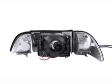 Load image into Gallery viewer, Anzo 1987-1993 Ford Mustang Crystal Headlights Black w/ Corner Lights 2pc