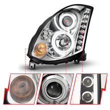 Load image into Gallery viewer, Anzo 2003-2007 Infiniti G35 Projector Headlights w/ Halo Chrome (CCFL)