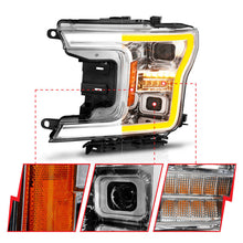 Load image into Gallery viewer, ANZO 18-20 Ford F-150 (w/o Fctry LED) Full LED Proj Headlights w/Light Bar Swtchbk Seq. Chrome w/Int 111571