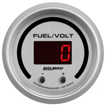 Load image into Gallery viewer, Autometer 52.4mm Silver Switchable 0-100 Fuel Level/8-18V Voltmeter Ultra-Lite Elite Digital Gauge 6709-UL