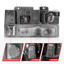 Load image into Gallery viewer, ANZO 88-98 Chevrolet C1500 Crystal Headlights Chrome Housing w/ Signal and Side Marker Lights 111508