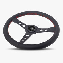 Load image into Gallery viewer, The Daytona | Black Leather | Black Spoke | Red Stitch