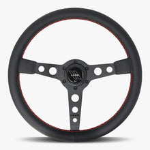 Load image into Gallery viewer, The Daytona | Black Leather | Black Spoke | Red Stitch