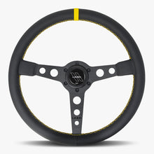 Load image into Gallery viewer, The Daytona | Black Leather | Black Spoke | Yellow Stitch