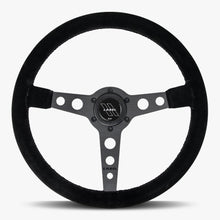 Load image into Gallery viewer, The Daytona | Black Alcantara Suede | Black Spoke | Black Stitch