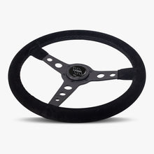 Load image into Gallery viewer, The Daytona | Black Alcantara Suede | Black Spoke | Black Stitch