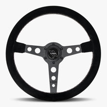 Load image into Gallery viewer, The Daytona | Black Alcantara Suede | Black Spoke | White Stitch