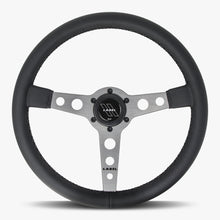 Load image into Gallery viewer, The Daytona | Black Leather | Graphite Spoke | Black Stitch