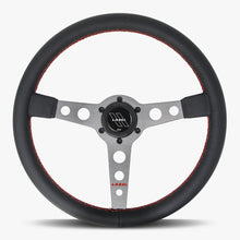 Load image into Gallery viewer, The Daytona | Black Leather | Graphite Spoke | Red Stitch