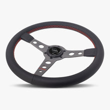 Load image into Gallery viewer, The Daytona | Black Leather | Graphite Spoke | Red Stitch