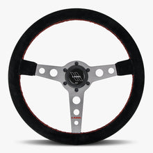 Load image into Gallery viewer, The Daytona | Black Alcantara Suede | Graphite Spoke | Red Stitch
