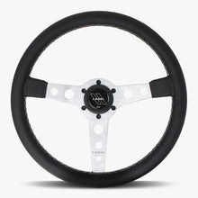 Load image into Gallery viewer, The Daytona | Black Leather | Silver Spoke | White Stitch