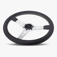 Load image into Gallery viewer, The Daytona | Black Leather | Silver Spoke | White Stitch
