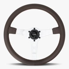 Load image into Gallery viewer, The Daytona | Nappa Brown Leather  | Silver Spoke | Brown Stitch