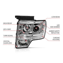 Load image into Gallery viewer, Anzo 2009-2014 Ford F-150 Projector Headlights w/ U-Bar Chrome