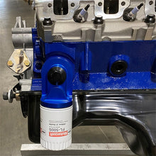 Load image into Gallery viewer, Ford Racing Push Rod V8 90 Degree Billet Oil Filter Adapter M-6880-B50