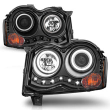 Load image into Gallery viewer, Anzo 2008-2010 Jeep Grand Cherokee Projector Headlights w/ Halo Black CCFL