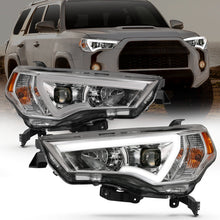 Load image into Gallery viewer, ANZO 14-18 Toyota 4 Runner Plank Style Projector Headlights Chrome w/ Amber 111417
