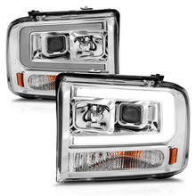 Load image into Gallery viewer, ANZO 99-04 Ford F250/F350/F450/Excursion (excl 99) Projector Headlights - w/Light Bar Chrome Housing 111552