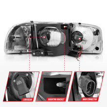 Load image into Gallery viewer, Anzo 99-17 GMC Sierra/Denali Headlights Black Amber (w/C Light Bars) 111522