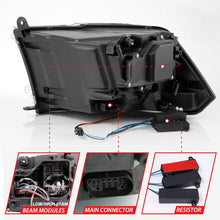 Load image into Gallery viewer, ANZO 2009-2018 Dodge Ram 1500 Led Projector Plank Style Switchback H.L Halo Chrome Amber (OE Style) 111465