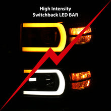 Load image into Gallery viewer, ANZO 14-15 Chevrolet Silverado 1500 Projector Headlights w/ Plank Style Switchback Black w/ Amber 111412