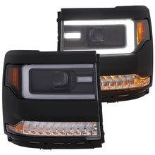 Load image into Gallery viewer, Anzo Chevy Silverado 1500 16-18 Projector Plank Style Headlights Black