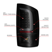Load image into Gallery viewer, ANZO 2002-2006 Dodge  Ram 1500 LED Tail Lights w/ Light Bar Black Housing Smoke Lens 311369