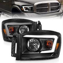 Load image into Gallery viewer, Anzo 06-09 Dodge RAM 1500/2500/3500 Headlights Black Housing/Clear Lens (w/ Light Bars) 111524