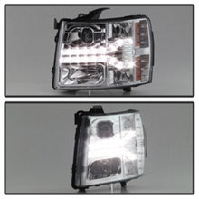 Load image into Gallery viewer, Spyder Chevy Silverado 1500 07-13 V2 Projector Headlights - LED DRL - Chrome PRO-YD-CS07V2-DRL-C 5083586