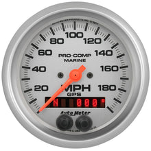 Load image into Gallery viewer, Autometer Gauge GPS Speedometer 3-3/8in 200 MPH Marine Silver Gauge 200639-33