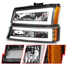 Load image into Gallery viewer, ANZO 2003-2006 Chevrolet Silverado 1500 Crystal Headlights w/ Light Bar Black Housing 111501
