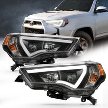 Load image into Gallery viewer, ANZO 14-18 Toyota 4 Runner Plank Style Projector Headlights Black w/ Amber 111416