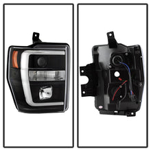 Load image into Gallery viewer, Spyder 08-10 Ford F-250 Projector Headlights V2 - Light Bar DRL LED - Black PRO-YD-FS08V2-LB-BK 5084477